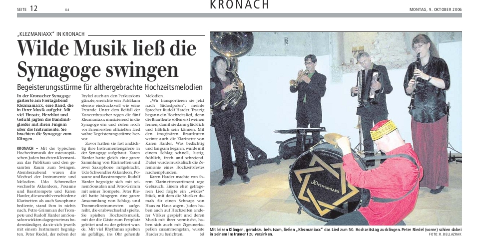 Wilde Musik lie&szlig; die Synagoge swingen